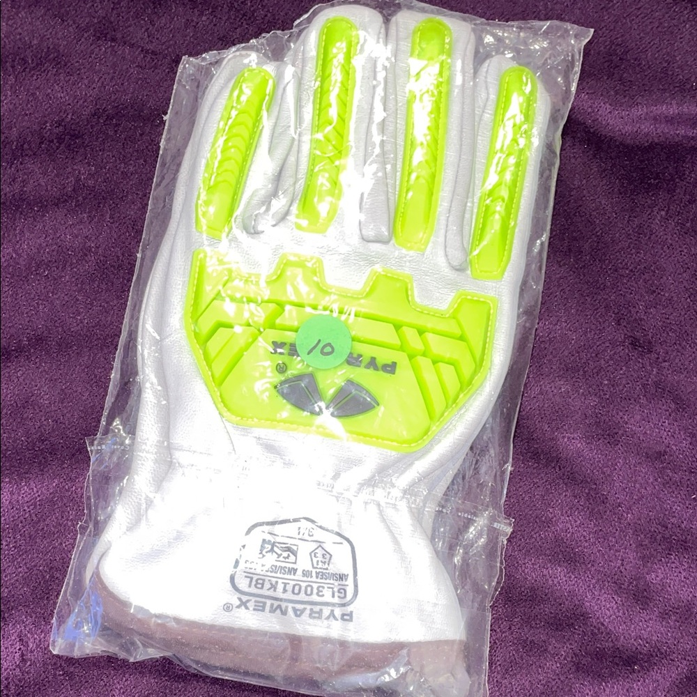 White and Neon Green Goalkeeper Gloves
